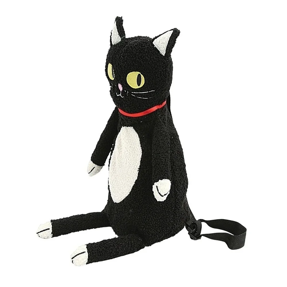 Spookyville Critters‎ Plush Furry Black Cat Backpack Adjustable Straps